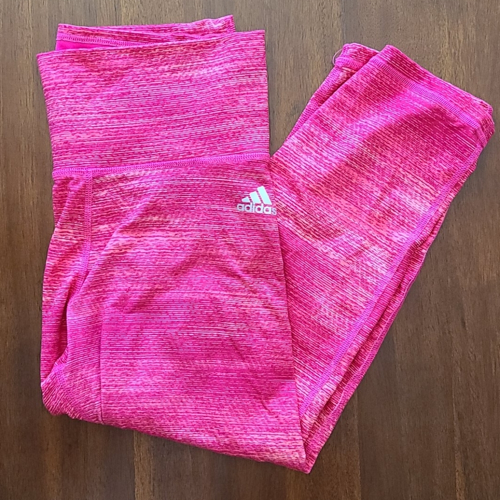 Adidas Highrise Climalite Hot Pink capri Medium